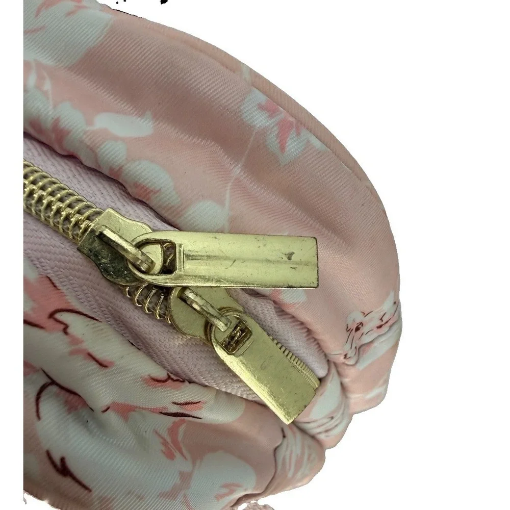 YUMIKIM BRAND HANDLE SMALL COSMETIC BAG HANGING PINK FLORAL